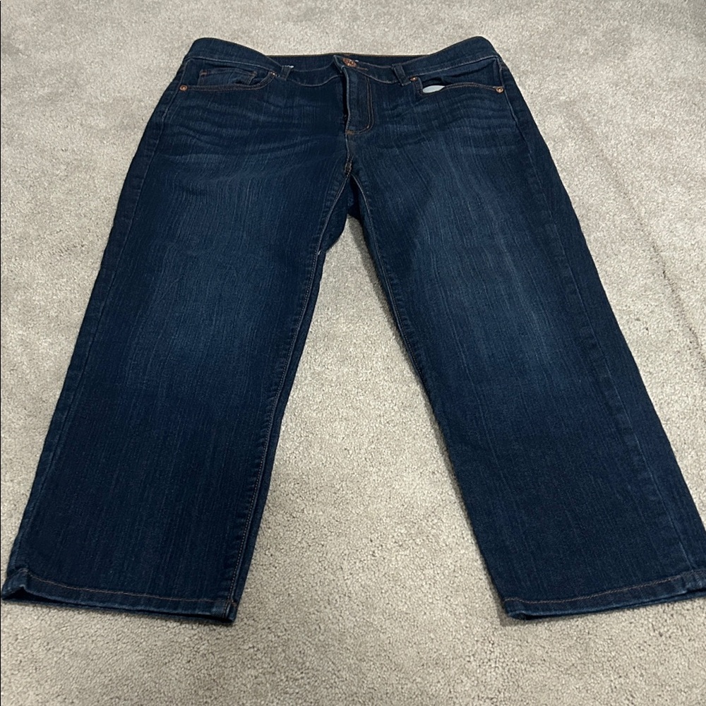 Loft Straight crop  Indigo capris size 6P